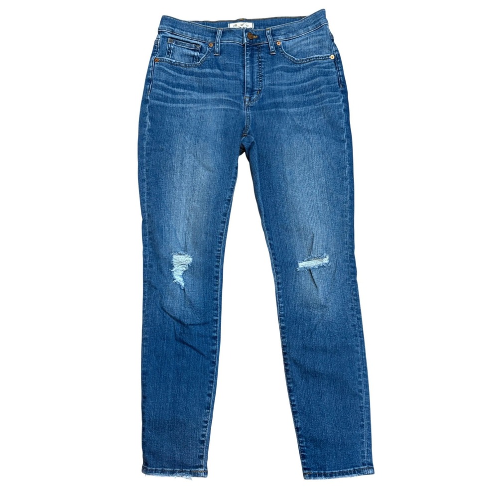 Madewell Womens Jeans Blue Size 29 Mid Rise Skinny Distressed Medium Wash Preppy